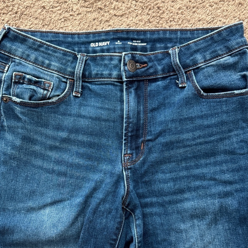 Old Navy Women's Skinny Jeans - Dark Blue - Picture 3 of 7